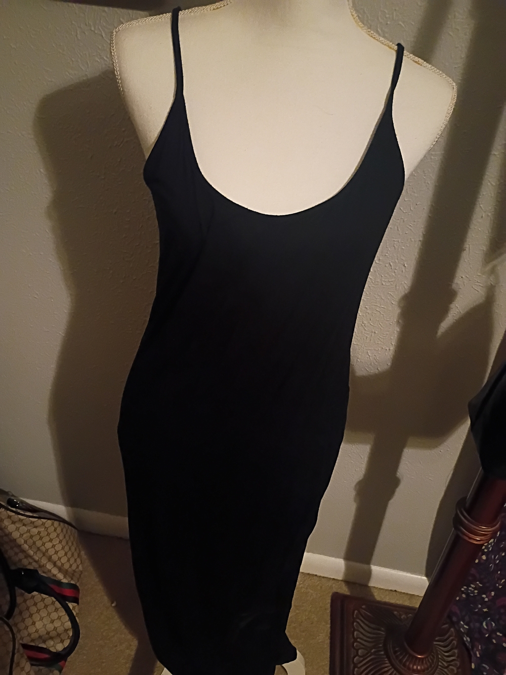 Black Spaghetti Strap Slip Dress